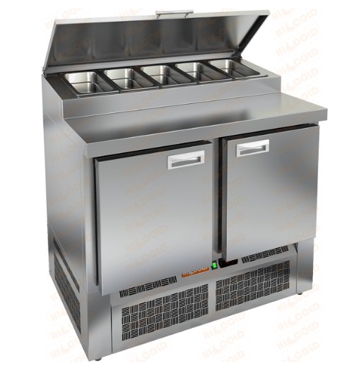 Стол охлаждаемый для пиццы HICOLD PZE1-11/GN, нижн, 2 двери (+2...+10°С)